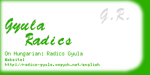 gyula radics business card